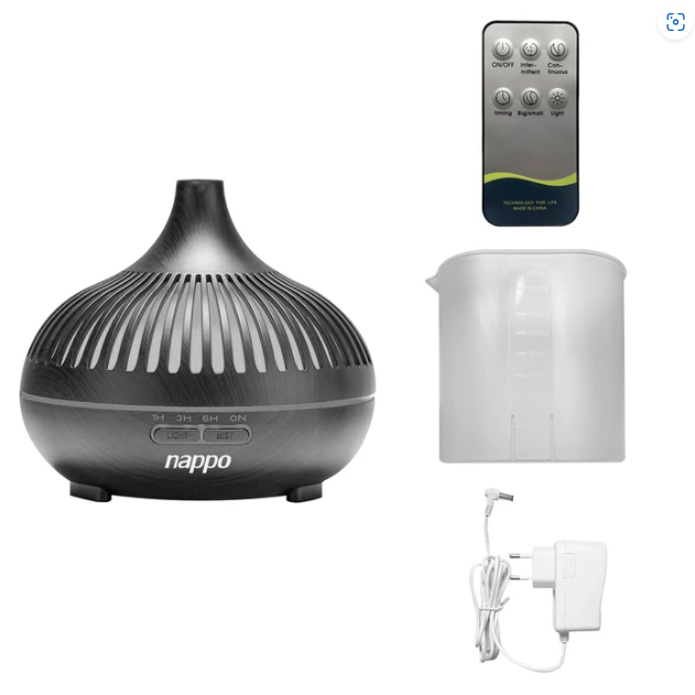 Humidificador Ultrasónico NAPPO Difusor de Aroma Grande con Tanque de 550ml y Luz LED Configurable