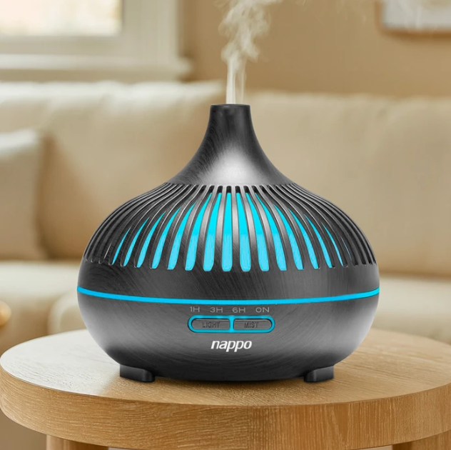 Humidificador Ultrasónico NAPPO Difusor de Aroma Grande con Tanque de 550ml y Luz LED Configurable